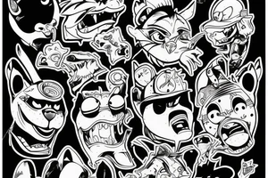 tazmanian devil in hip hop clothes tattoo idea