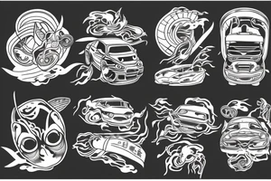 japanese car drifting tattoo idea