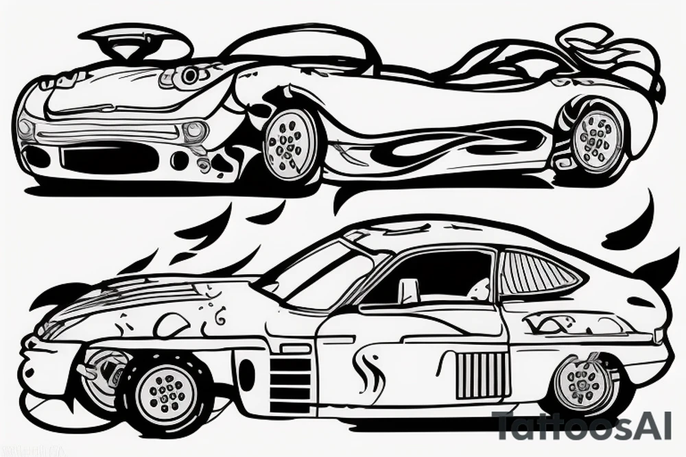 japanese car drifting tattoo idea