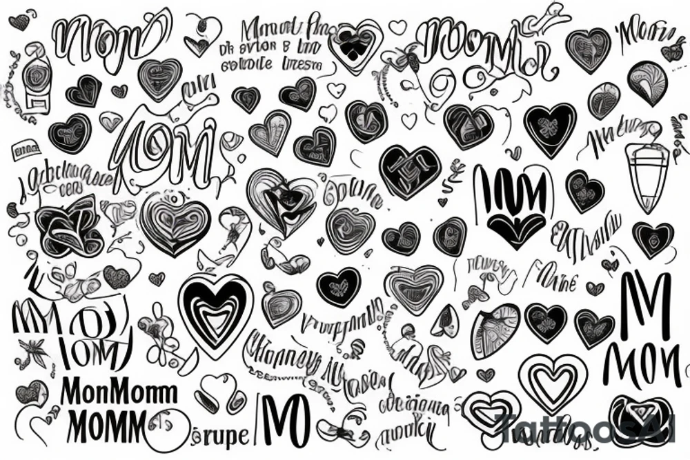 the word mom in a heart tattoo idea