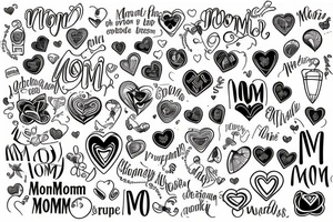 the word mom in a heart tattoo idea