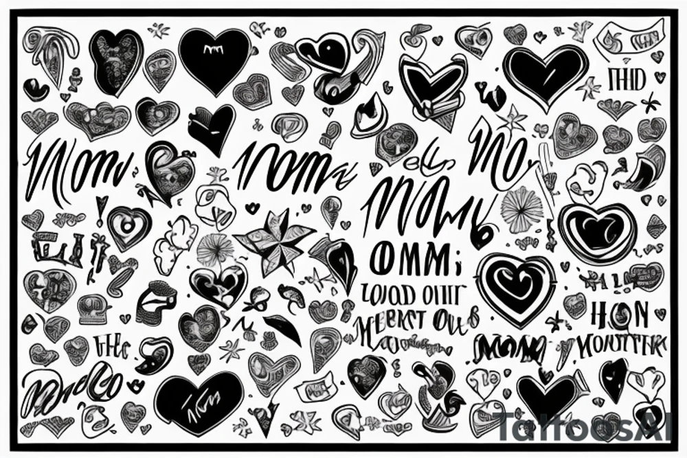 the word mom in a heart tattoo idea