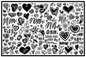the word mom in a heart tattoo idea