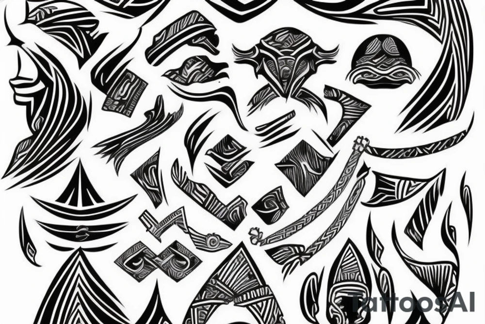 abstract lines drawn tattoo idea