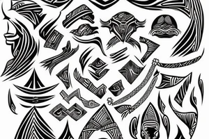 abstract lines drawn tattoo idea