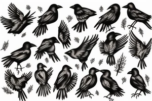 crows on an aspen tree tattoo idea