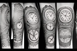 sun and clock tattoo idea