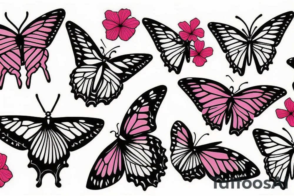 Butterfly in a hibiscus flower tattoo idea