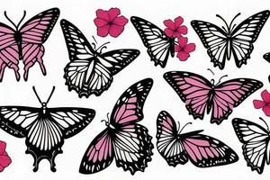 Butterfly in a hibiscus flower tattoo idea