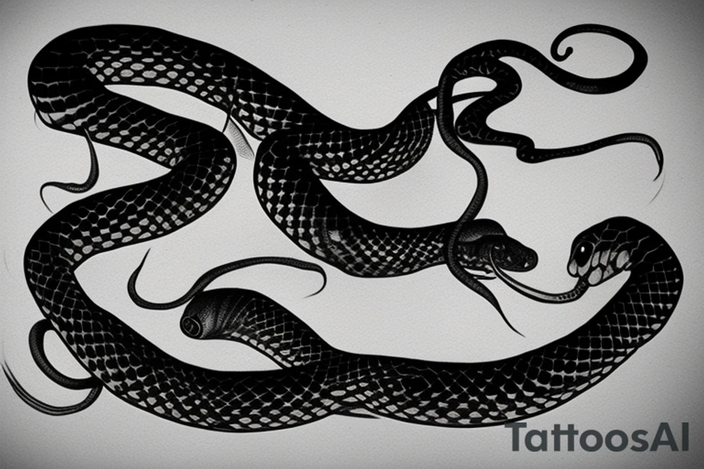 Snake, long body, curves tattoo idea