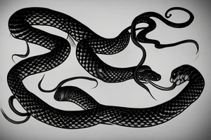 Snake, long body, curves tattoo idea
