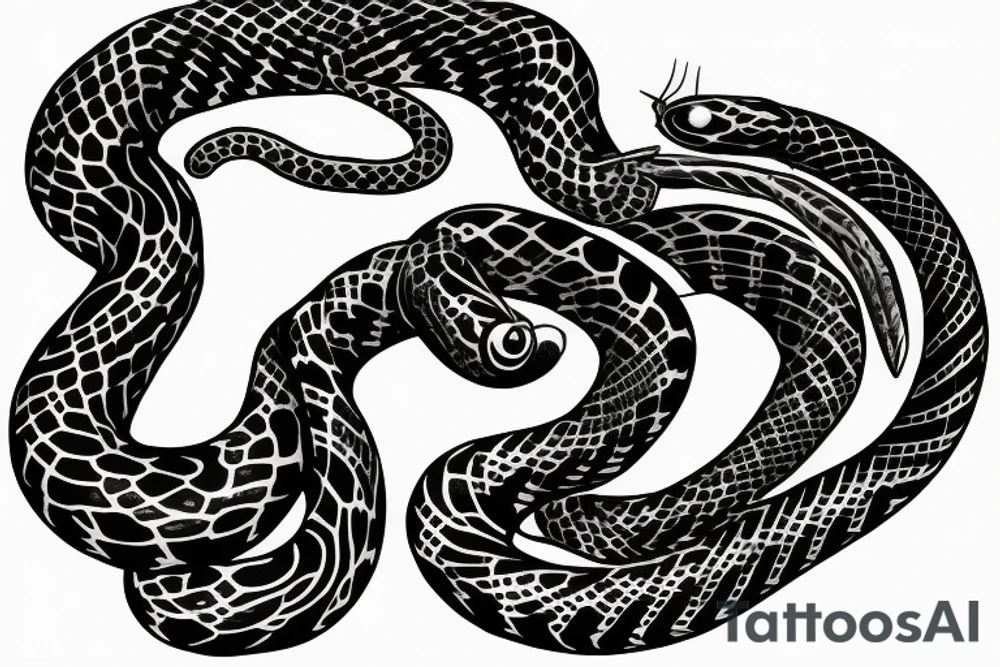 Snake, long body, curves tattoo idea