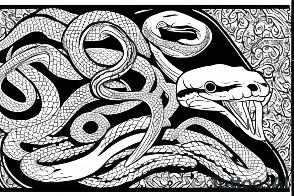 Snake, long body, curves tattoo idea