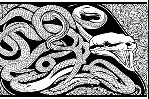 Snake, long body, curves tattoo idea