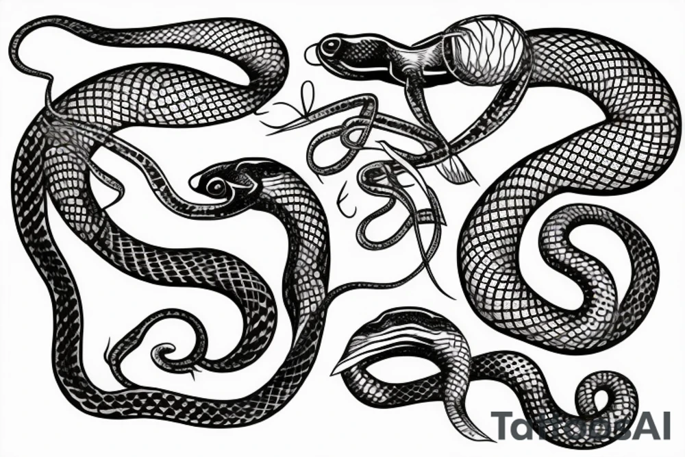 Snake, long body, curves tattoo idea