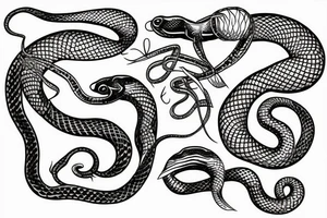Snake, long body, curves tattoo idea