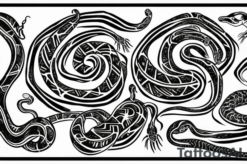 Snake, long body, curves tattoo idea
