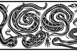 Snake, long body, curves tattoo idea
