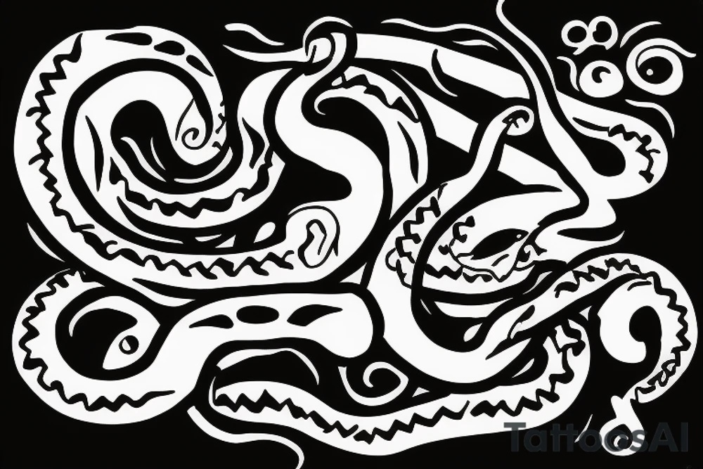 Snake, long body, curves tattoo idea
