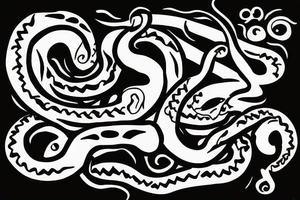 Snake, long body, curves tattoo idea