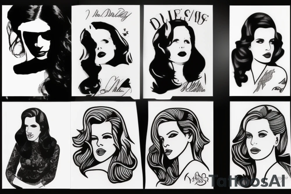 Lana del rey portrait tattoo idea