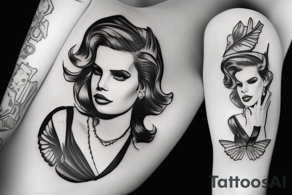 Lana del rey portrait tattoo idea
