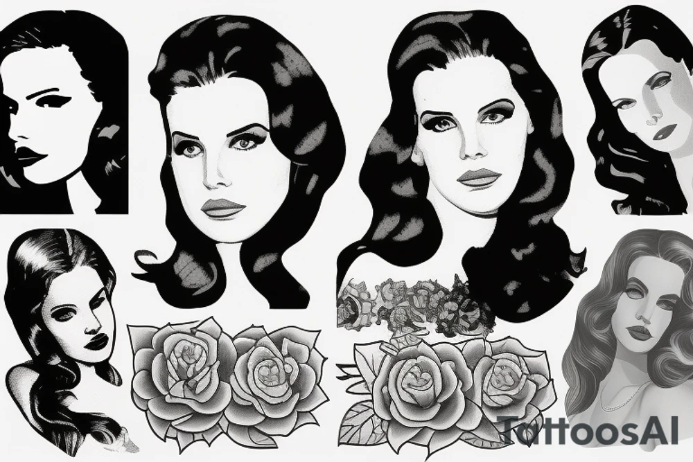 Lana del rey portrait tattoo idea