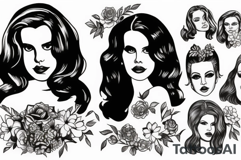 Lana del rey portrait tattoo idea
