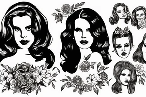 Lana del rey portrait tattoo idea