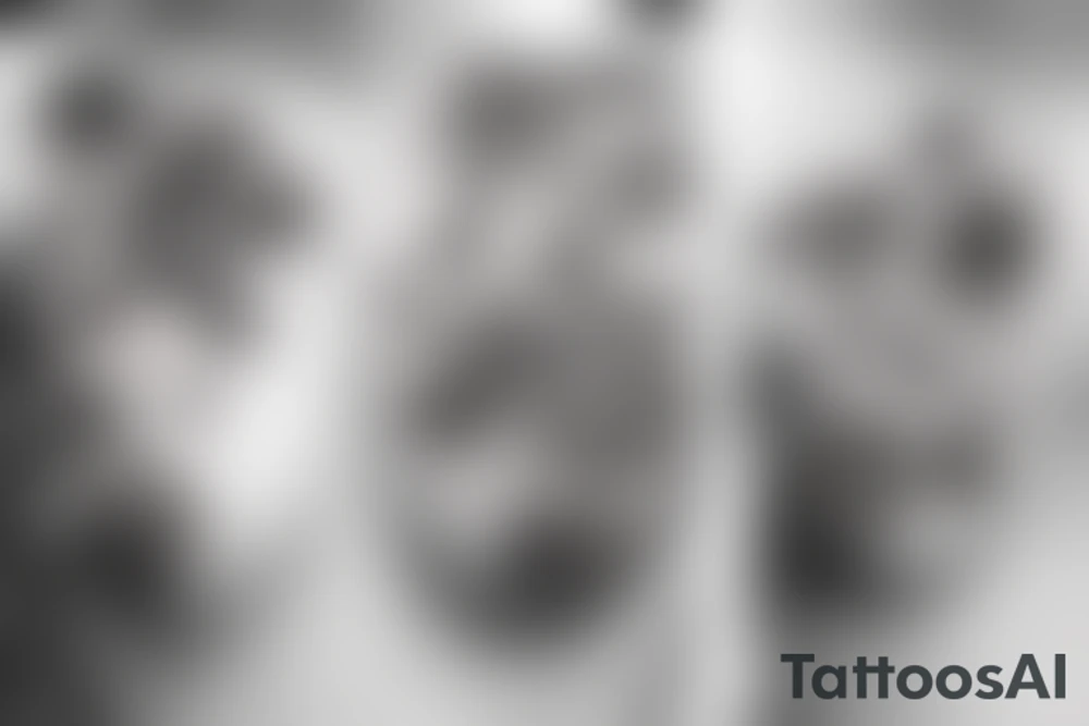 Underboob clouds with stars and flowers tattoo idea
