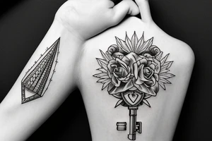 vintage key tattoo idea