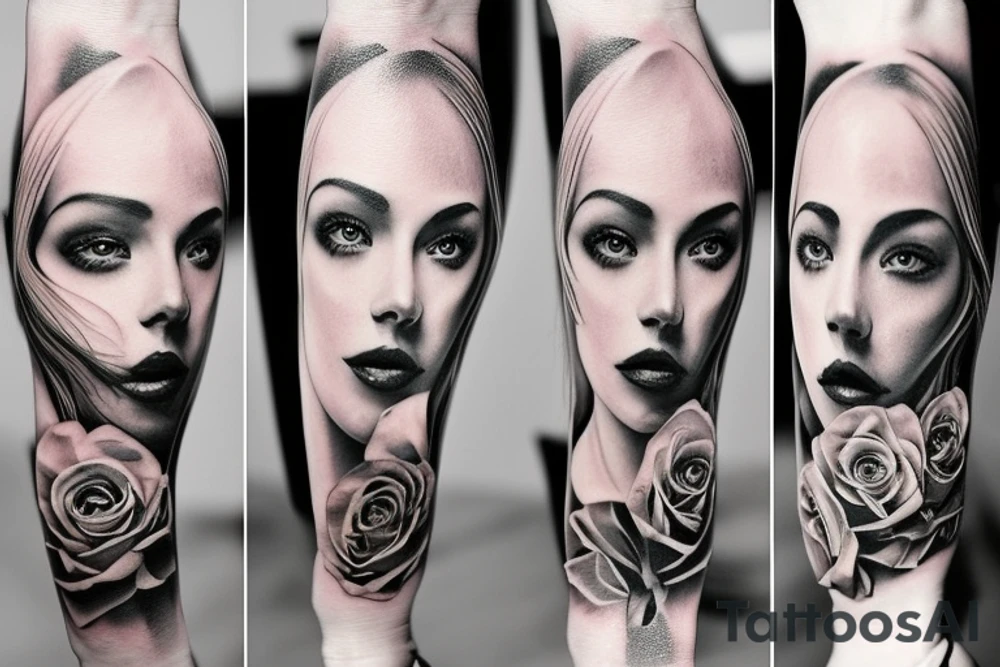 realistic woman fantasy tattoo idea