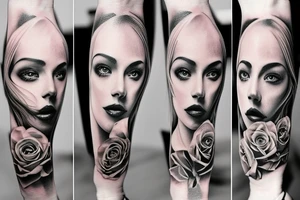 realistic woman fantasy tattoo idea