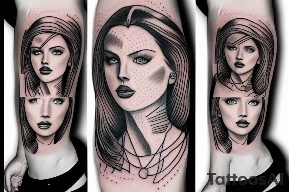 realistic woman fantasy tattoo idea
