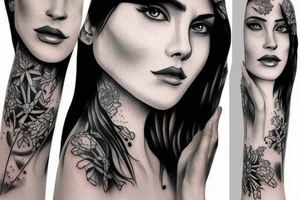 realistic woman fantasy tattoo idea