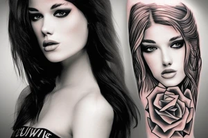 realistic woman fantasy tattoo idea