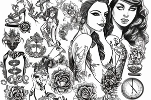 a godess holding a balance scale tattoo idea
