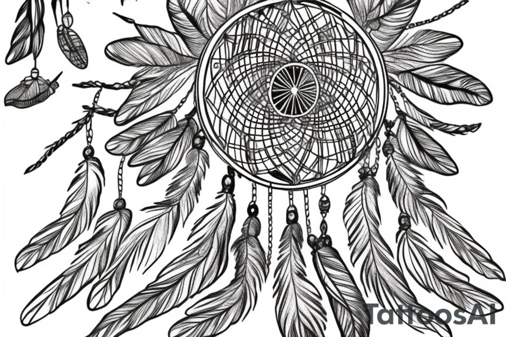 Tree of life inside dream catcher with birds flying away tattoo idea