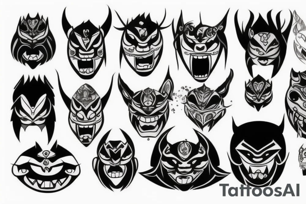 oni mask tattoo idea