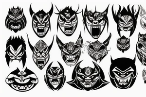 oni mask tattoo idea