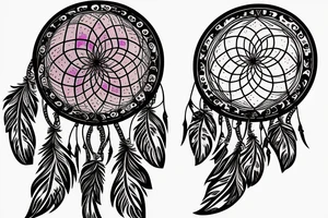 Color splash background with the tree of life inside of a dreamcatcher tattoo idea