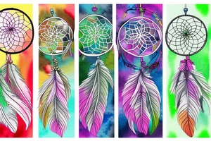 Color splash background with the tree of life inside of a dreamcatcher tattoo idea