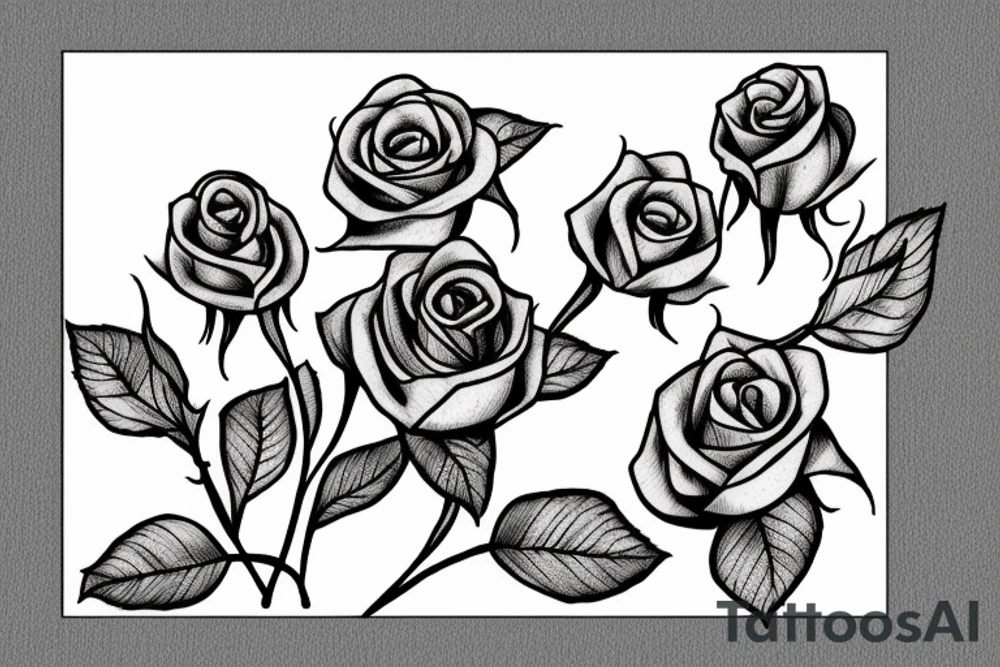 three long-stemmed roses, with a banner woven between the stems saying "He Wars for my Peace" tattoo idea