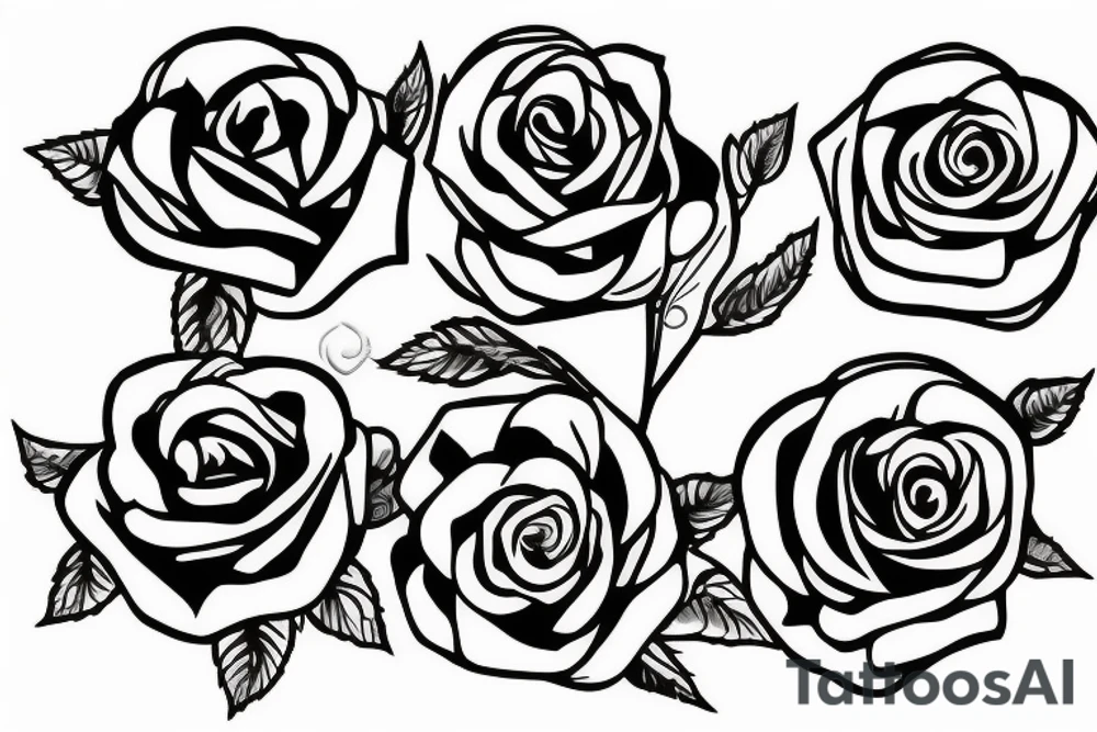 three long-stemmed roses, with a banner woven between the stems saying "He Wars for my Peace" tattoo idea