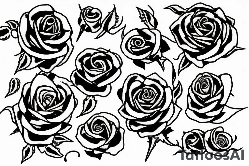three long-stemmed roses, with a banner woven between the stems saying "He Wars for my Peace" tattoo idea