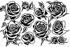 three long-stemmed roses, with a banner woven between the stems saying "He Wars for my Peace" tattoo idea
