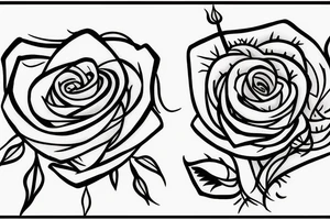 three long-stemmed roses, with a banner woven between the stems saying "He Wars for my Peace" tattoo idea