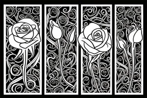 three long-stemmed roses, with a banner woven between the stems saying "He Wars for my Peace" tattoo idea