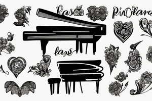 Piano in heart tattoo idea