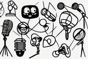 doodle of glowing microphone tattoo idea